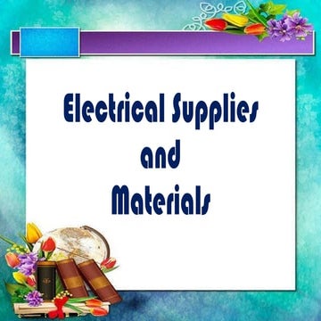 Electrical supplies and Materials - EIM exploratory