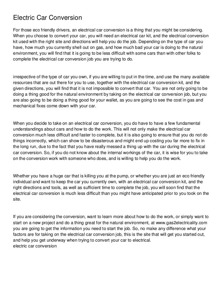 Electric Car Conversion