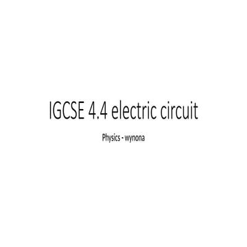 electric circuit igcse curriculum chapter 4.4