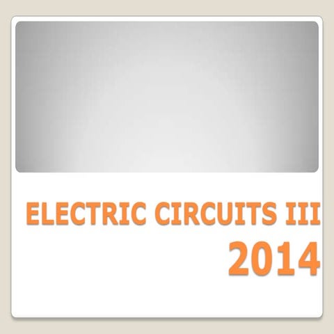 Electric circuits i | PPTX