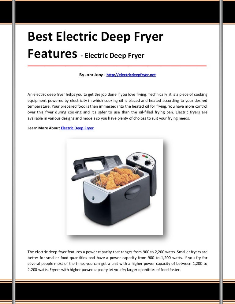 Electric deep fryer