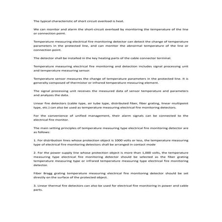 electric fire temperature detectors