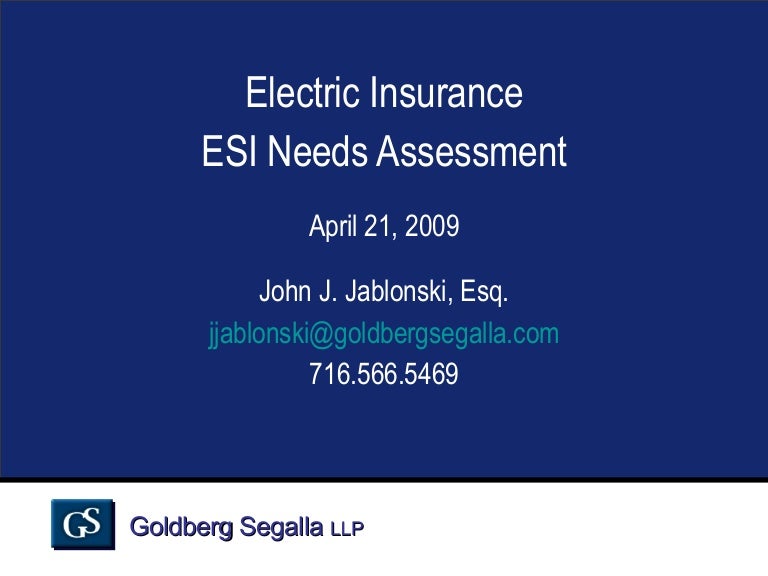 Electric Insurance ESI Planning
