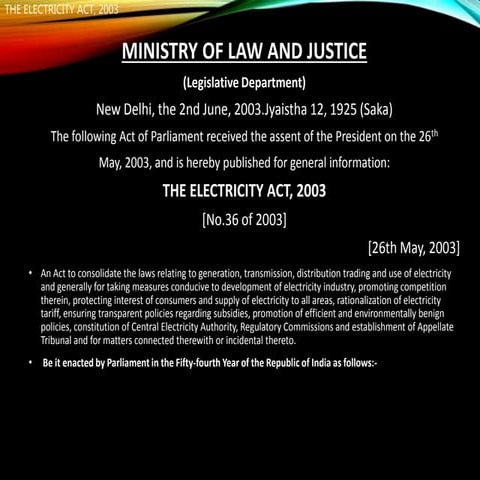 Electricity act 2003 INDIA