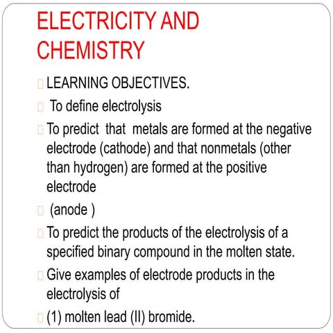 Electricity and chemistry class 10