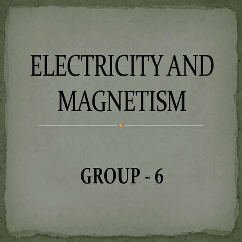 Electricity and Magnetism