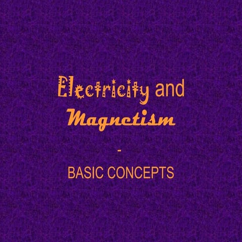 Electricity and magnetism