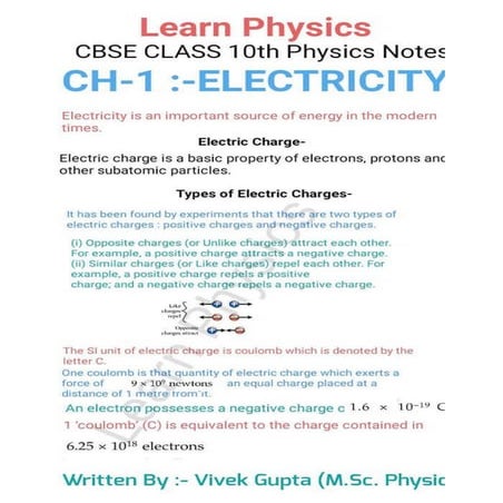 Electricity Complete Note - (Science 8 & 10)