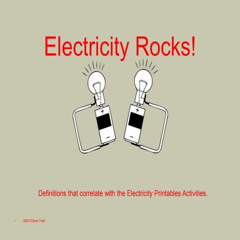 Electricity Rocks Definitions Vocabulary | PPTX