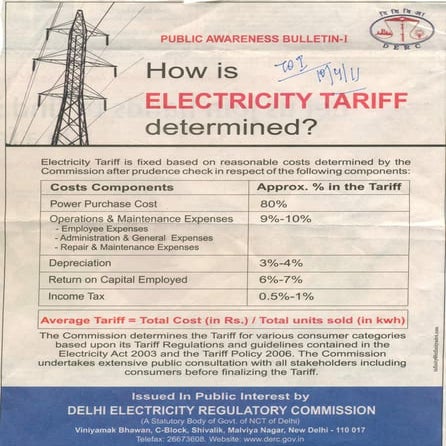 How Electricity Tariff is determined ?