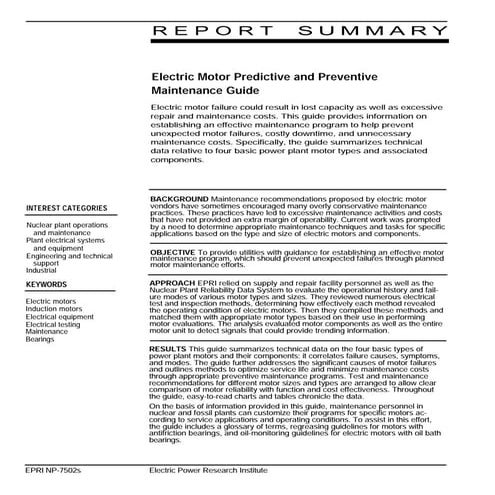 Electric motor predictive and preventive maintenance guide | PDF