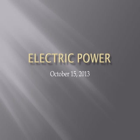 Electric power