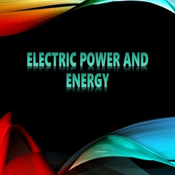 Electric power and energy