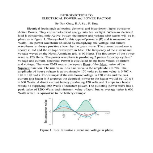 Electrical power and power factor