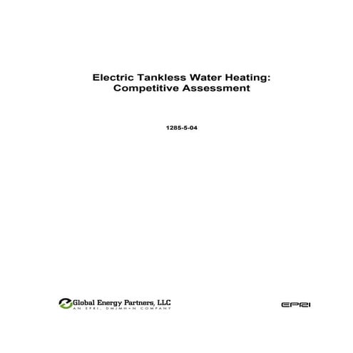 Electric tanklesscompetitiveassessment | PDF