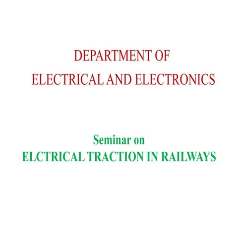Electric traction in railways