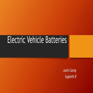 Electric vehicle batteries