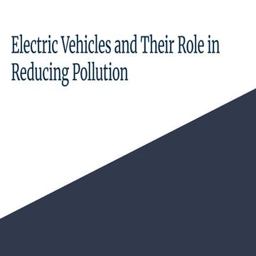 Electric Vehicles and Their Role in Sustainable Transportation | PDF
