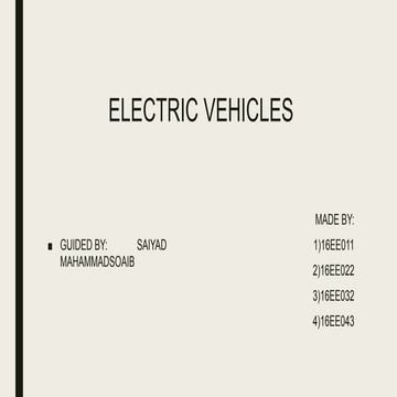 Electric vehicles ppt