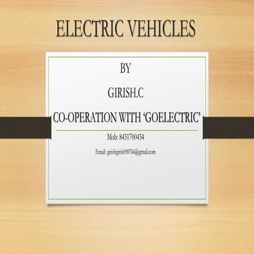 Electric vehicles ppt