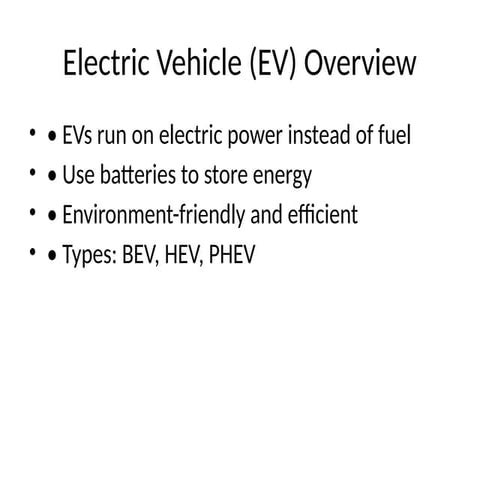 Electric Vehicle University - 105 EV ARCHITECTURE, DIAGRAMS | PPTX