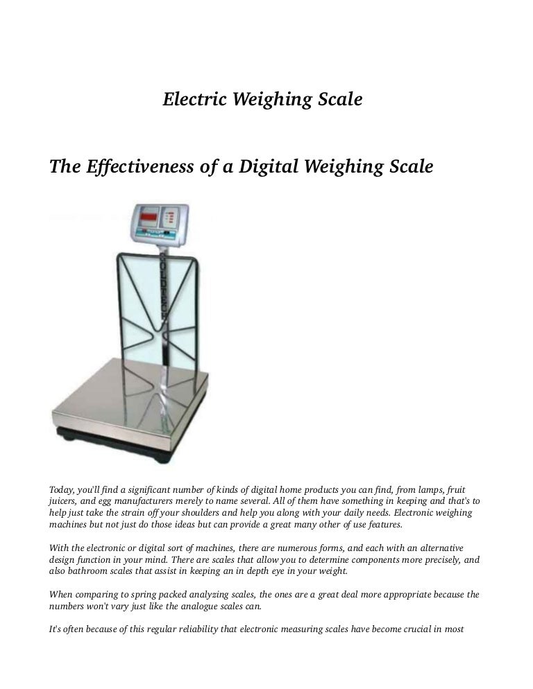 Electric weighing scale