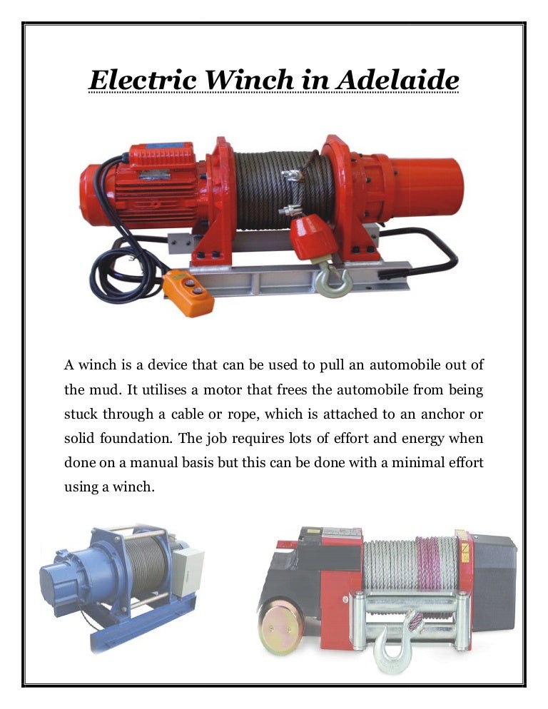 Electric Winch in Adelaide