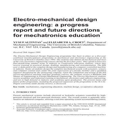 Electro mechanical design-engineering_a_progress_r