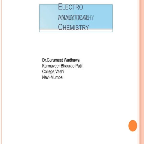 Electroanalytical chemistry polarography