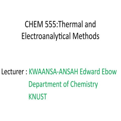 Comprehensive Overview of Electroanalytical Chemistry and ...