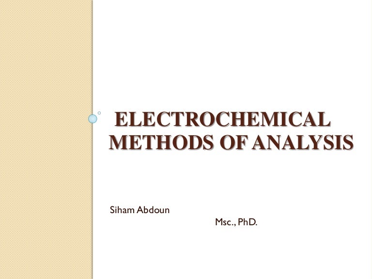 Electrochemical method of analysis