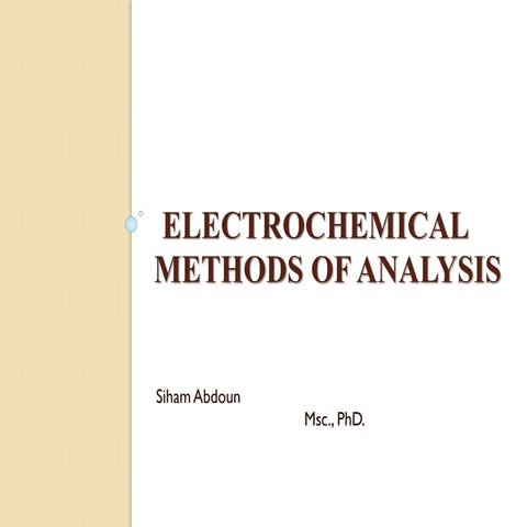 Electrochemical method of analysis