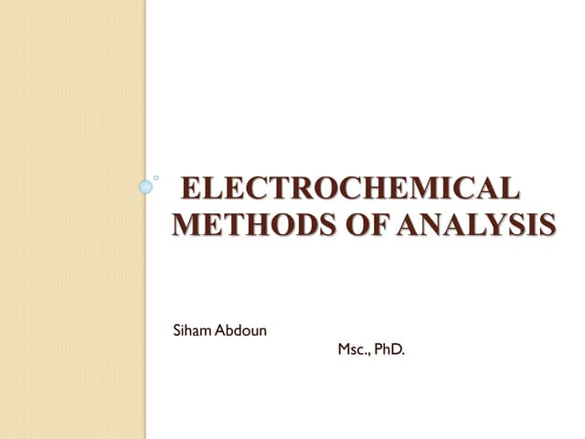 Electrochemical method of analysis