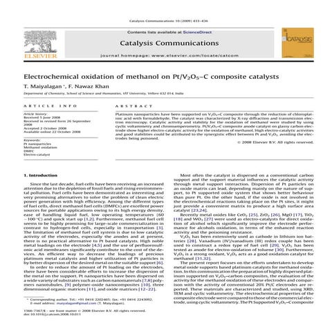 Electrochemical oxidation of_methanol_on_pt-v2_o5-c_composite_catalysts