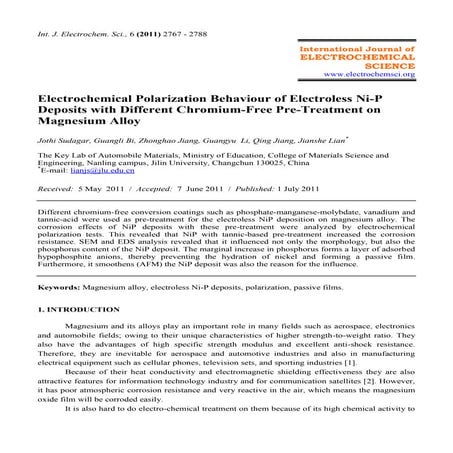 Electrochemical polarization