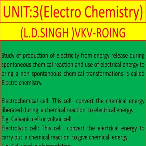 Electro chemistry