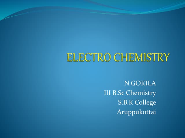 Electro chemistry