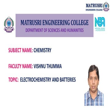 Electrochemistry and batteries