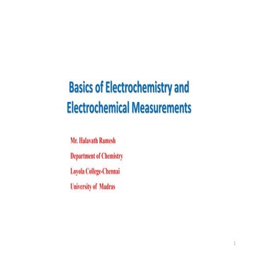 Basics of Electrochemistry and Electrochemical Measurements