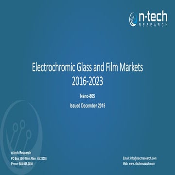 Electrochromic Glass and Film Markets  2016-2023 Slides