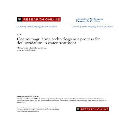 Electrocoagulation technology as a process for defluoridation in.pdf