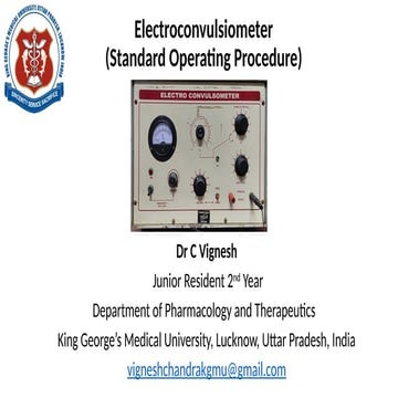 Standard Operating Procedure of Electroconvulsiometer