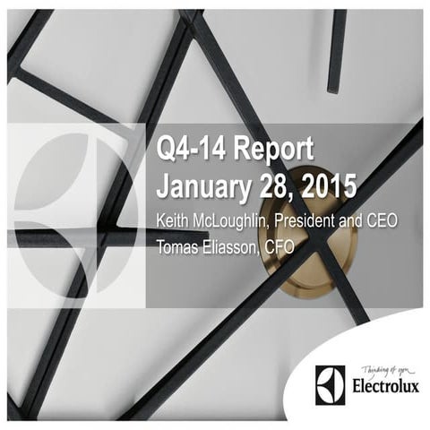 Electrolux Consolidated Results 2014 - Presentation