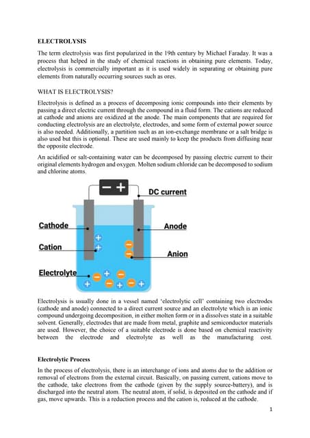 electrochemistry notes full revision in short.pdf | Physics | Science