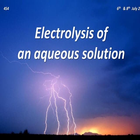 Electrolysis part 3 aqueous solution