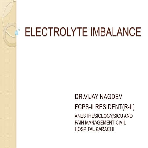 Electrolyte imbalance