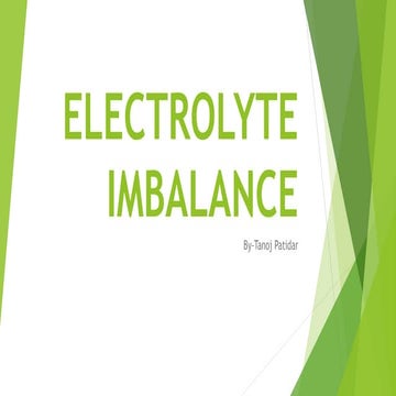 Electrolyte imbalance