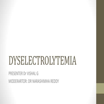 DYSELECTROLYTEMIA Maintaining proper levels of sodium, potassium, calcium, chloride, magnesium, and phosphate is crucial for overall health.