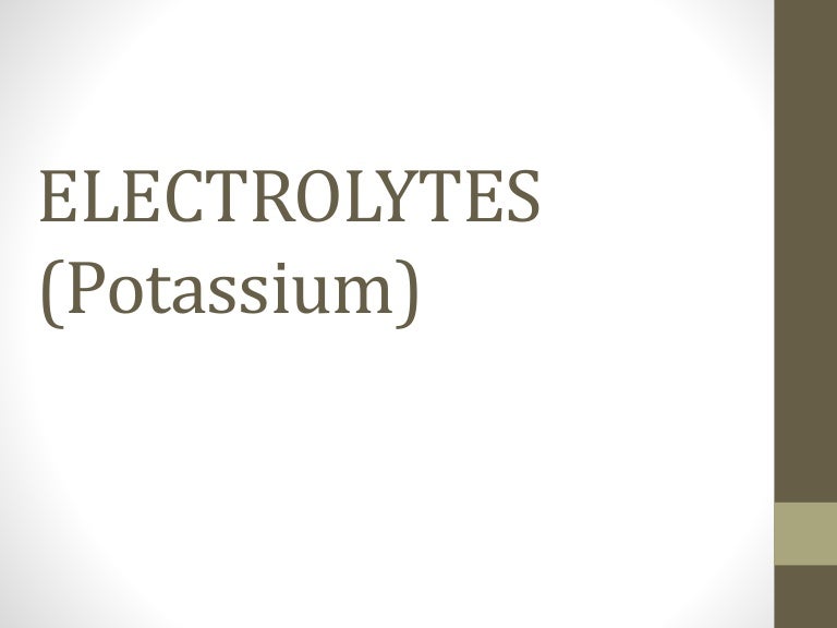 Serum Electrolytes (potassium)
