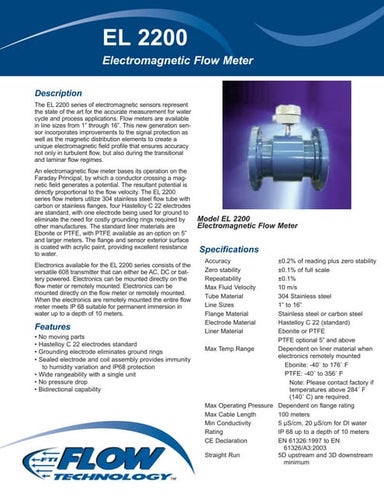 Electromagnetic Flow Meter for Process Measurement